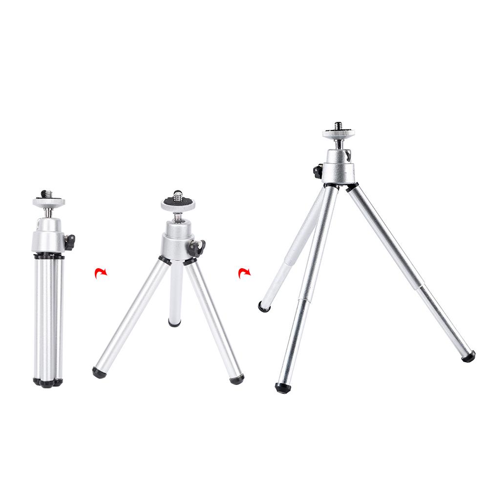 3PCS Aluminium Alloy Silver Stoving Varnish Mini Anti Shake Telescope Tripod