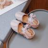Girls' Princess Half sandals2026New Summer Children's Cute Bowknot Shiny Pearl Rhinestone Performance Shoes