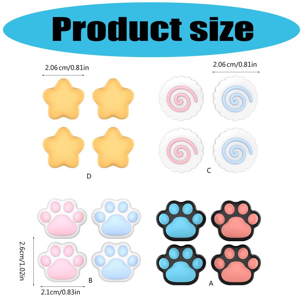 Silicone Thumb Grips Thumbstick Covers Caps Sweat Resistant Design Perfect Fit Suitable For SW2 Controllers Quick Setup