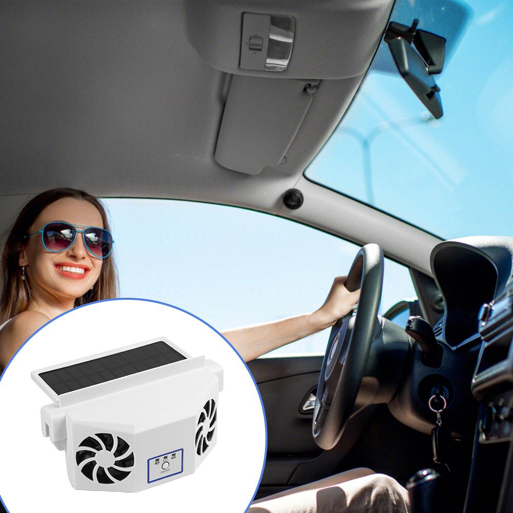 Solar Car Fan USB Rechargeable Exhaust Fan Air Circulation Power Ventilation Dissipation Head High Cooling Heat And Fan Win D1U3