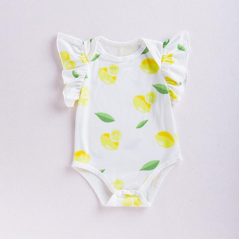 Baby Romper Summer Newborn Clothing Fruit Printed Short Flying Sleeve Romper
