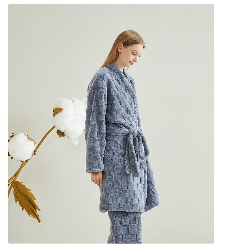 

Плюшевый флисовый халат для мужчин, банный халат, спа-халат с карманами, мягкий зимний с шалевым воротником, с длинными рукавами, теплый комплект с брюками, мужская пушистая домашняя одежда, одежда для сна XXL