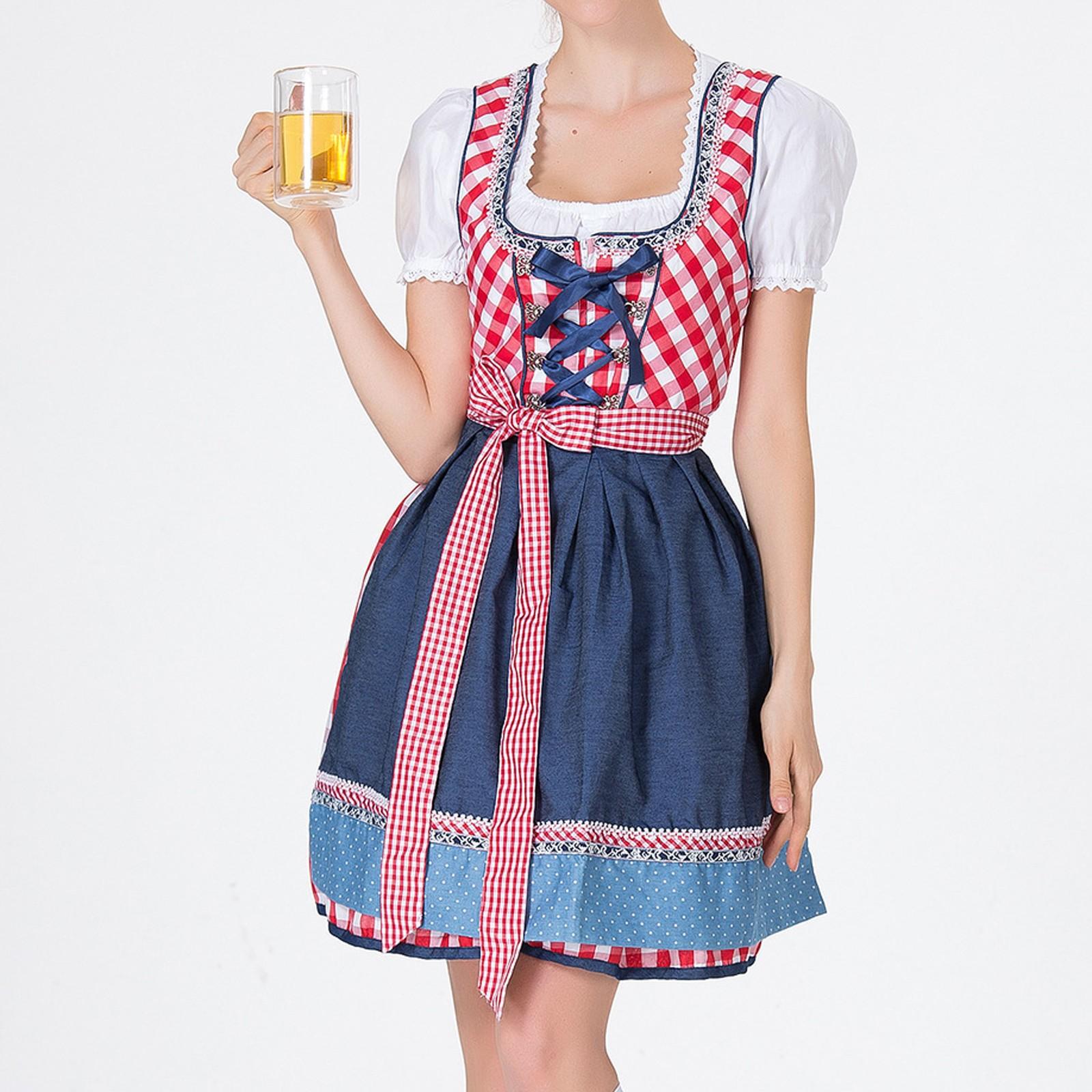 

Женская мода Октоберфест сценические костюмы L красный