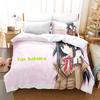 Anime Bedding Set Cartoon Duvet Cover Pillowcase, Yae Sakura Anime Character Print 135x200cm Single Double Bed Duvet Cover Gift