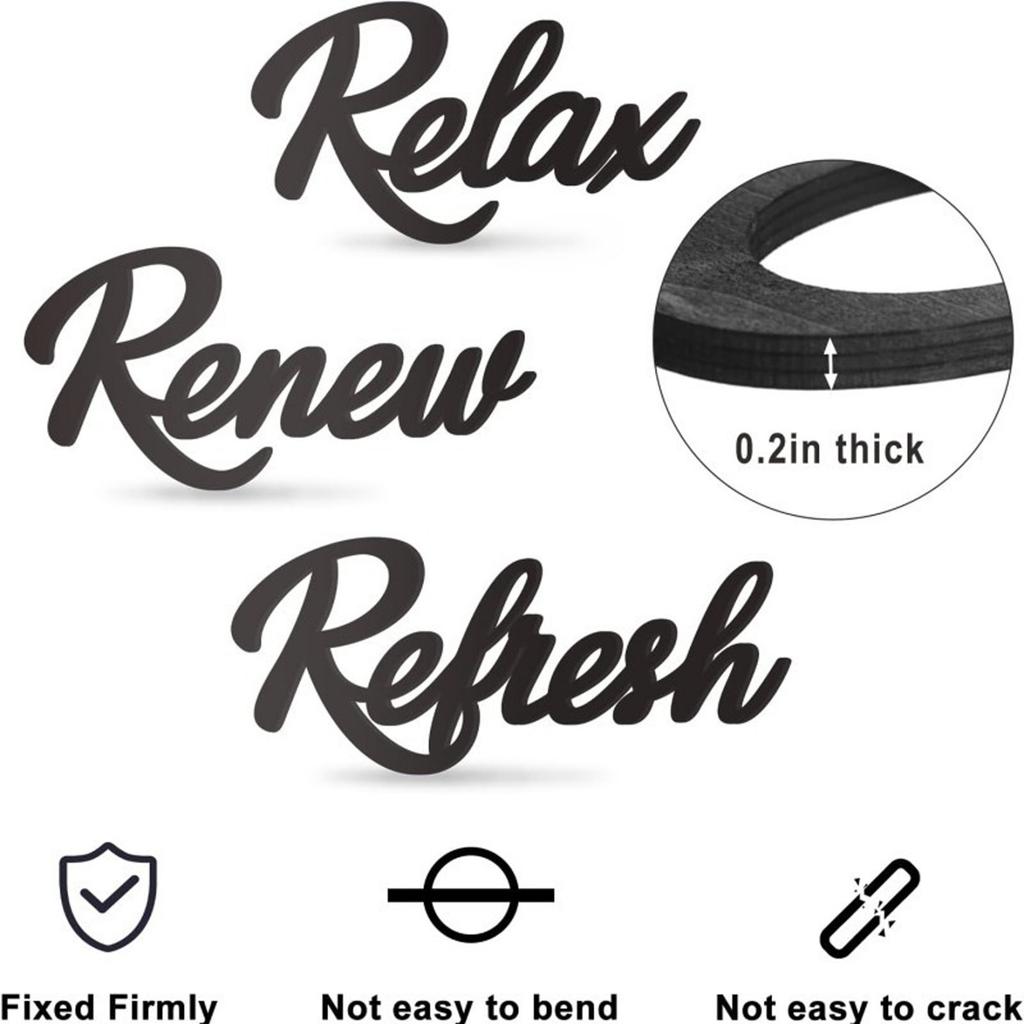 3 Pieces Bathroom Decor Wooden Bathroom Sign Relax Refresh Sign