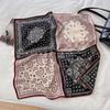 Fashion versatile silk wool silk scarf women's autumn and winter new 65cm double-sided printing high-end square scarf silk wool scarf