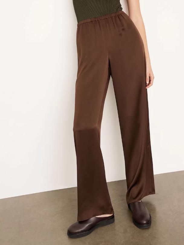 

American-Style 19 Momme Sand-Washed Stretch Silk Satin Drawstring Casual Pants Medium