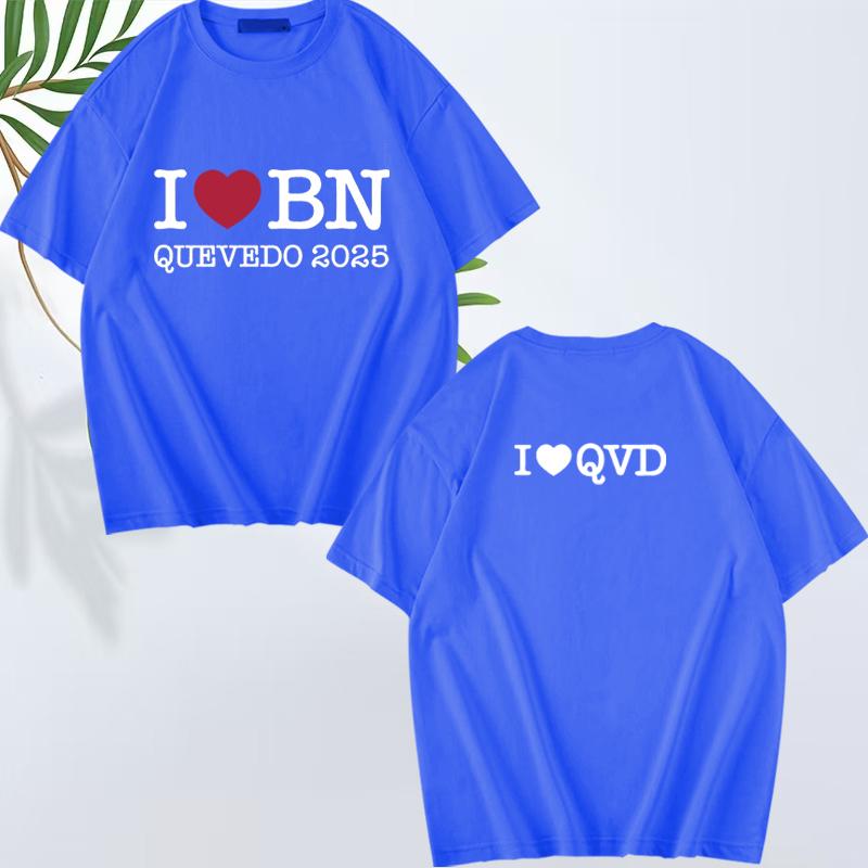 Love Bn Quevedo Fashion T Shirt Men Women Fashion Loose Funny Oversized 100% Cotton Short Sleeve Summer Print Unisextops