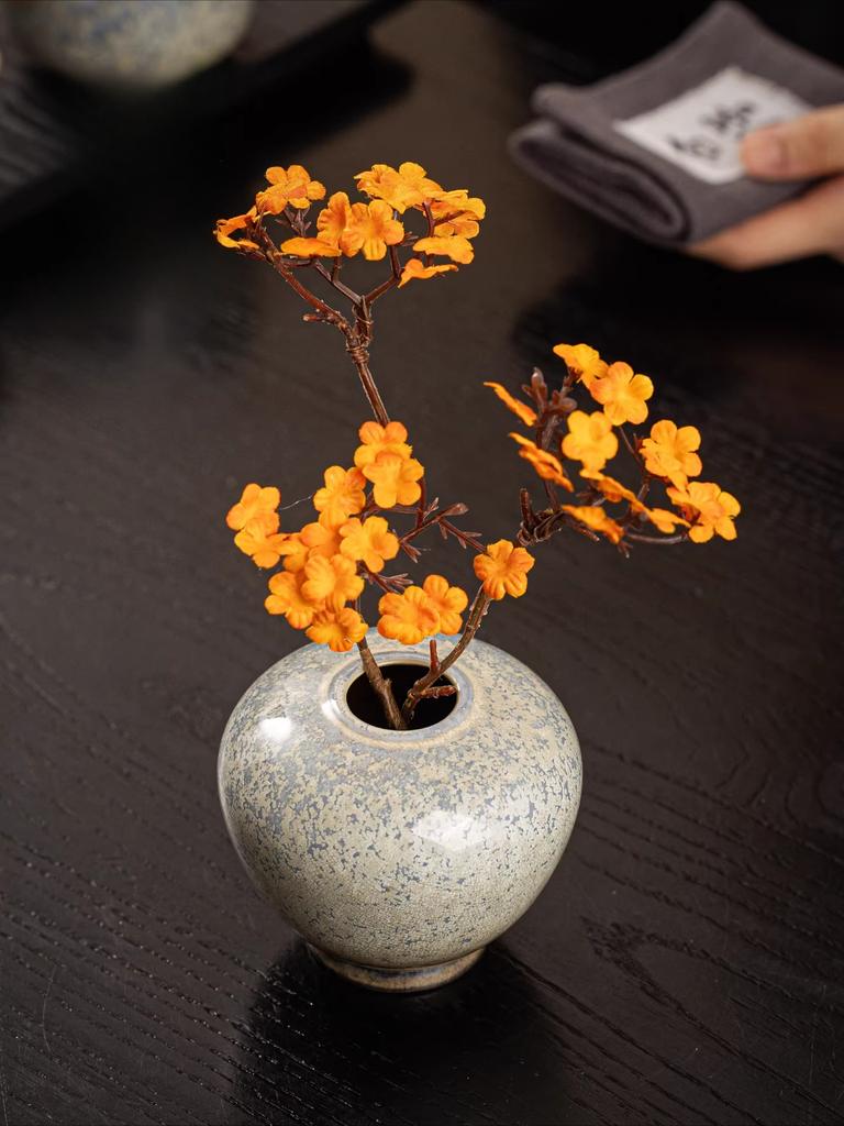 Starry Kiln Change Ceramic Vase Tabletop Flower Holder Tea Ceremony Decor Home Office Gift