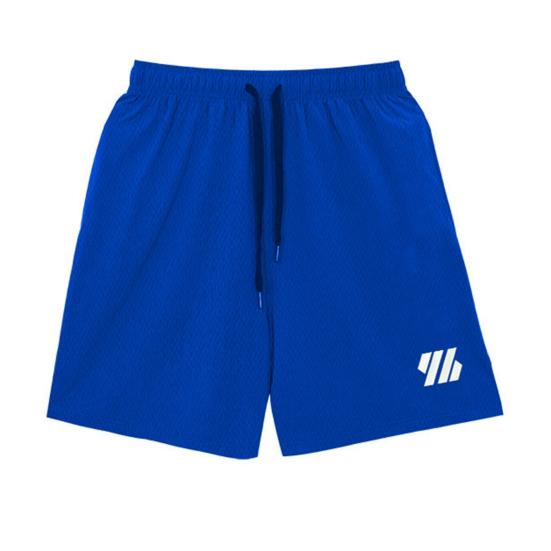 Men Summer Casual Shorts Elastic Drawstring Waist Fitness Shorts Quick-Drying Sports Shorts with Pockets Solid Color Wide Leg Shorts