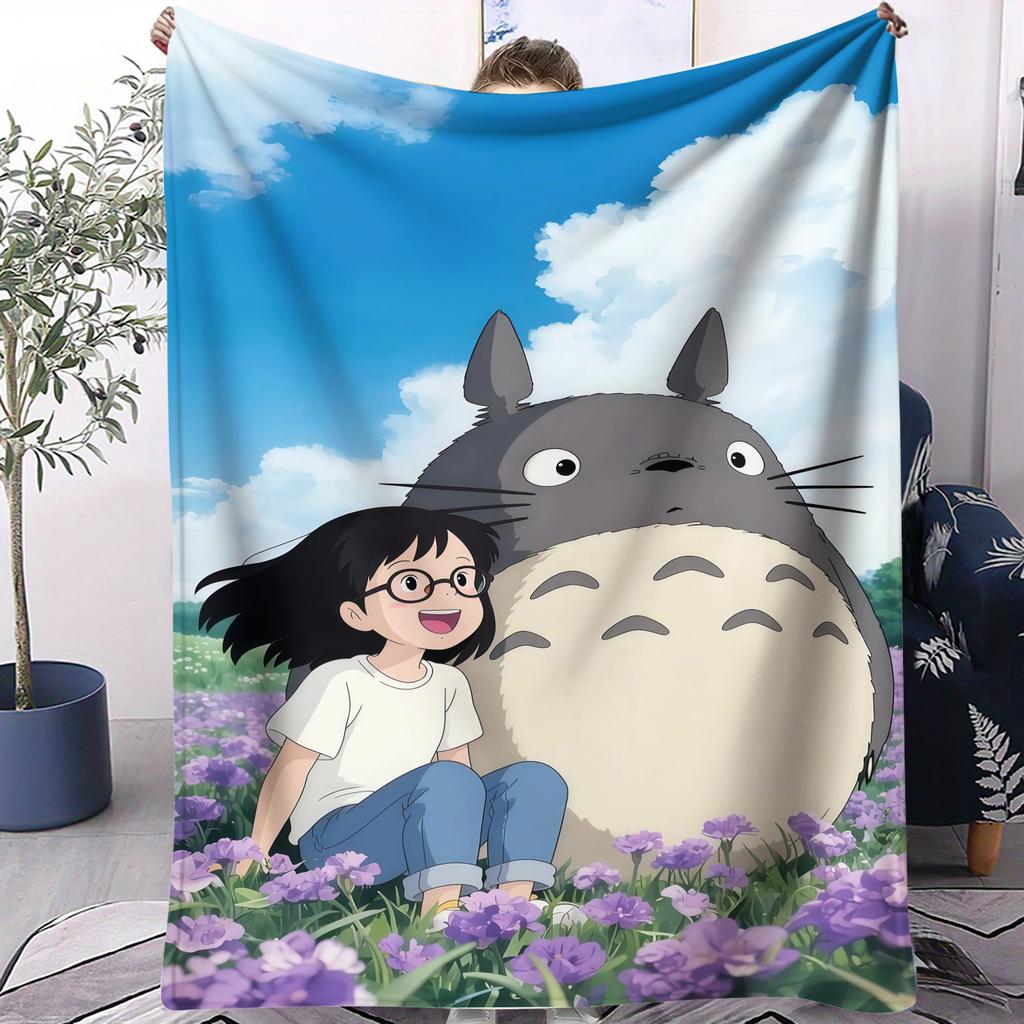 Klassische Cartoon Anime TTotoros Decke Für Büro Reisen Komfort Freizeit Camping Reise Multifunktionale Universelle Decke Ventilator Geschenk