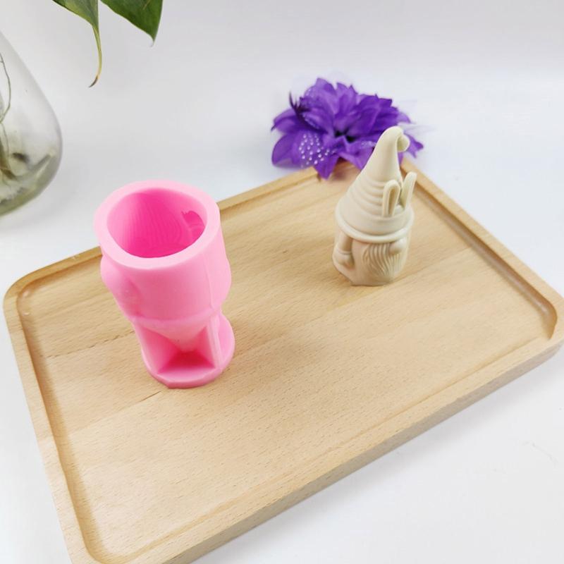 Christmas Candle Mold Long Ear Santa Claus Silicone Mold Gnome Epoxy Resin Mold 3D Casting Mold for DIY Aromatherapy