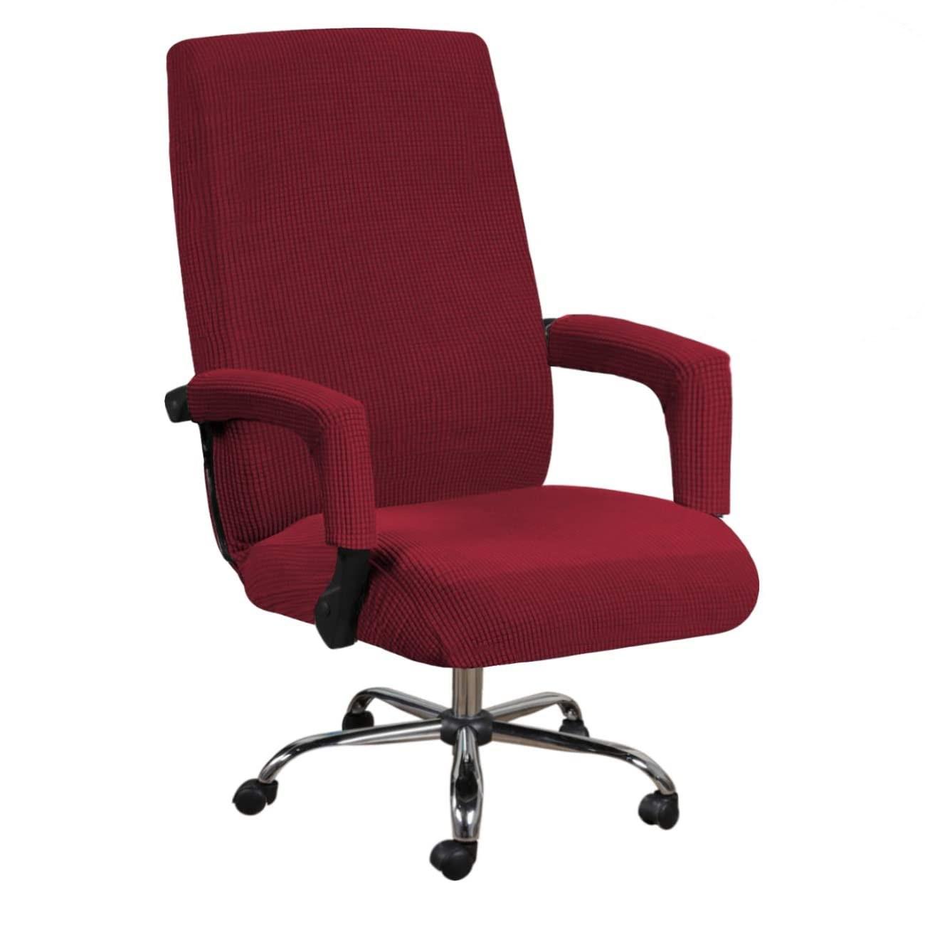 

Modern Spandex Anti-dirty Computer Chair Cover Elastic Boss Office Chair Cover Easy Washable Removable with 2pcs Armrest Cover L with Arm Cover