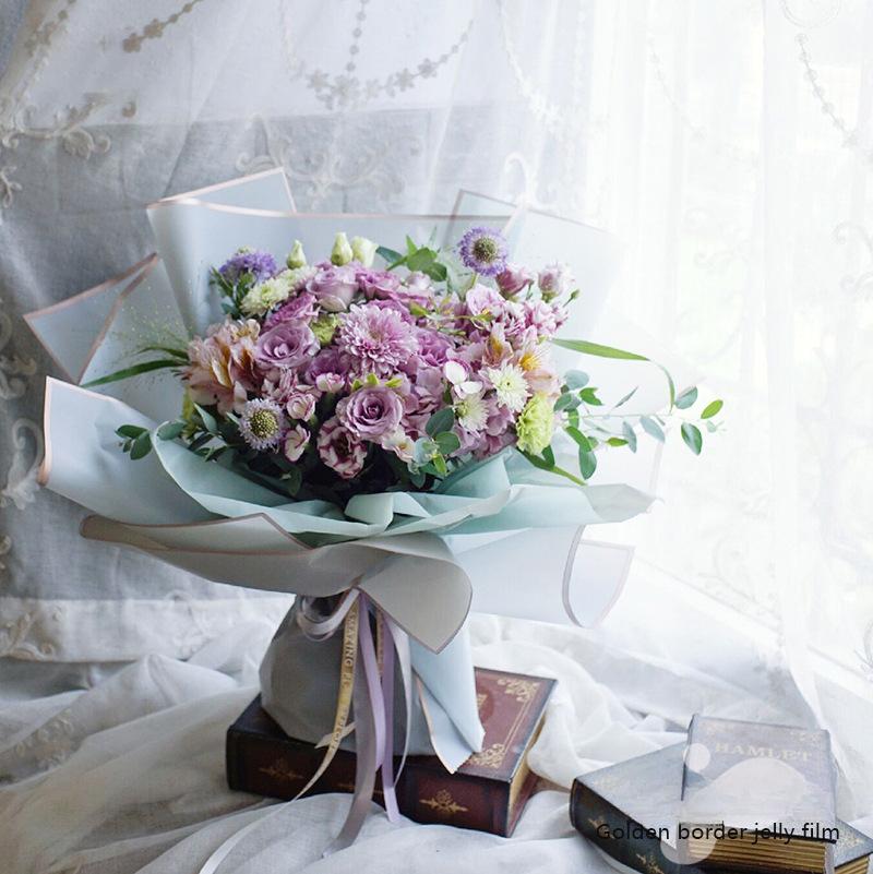 Bordo Dorato, Pellicola Gelatinosa, Carta da Regalo Floreale, Materiale, Impermeabile, Di Lusso, Carta da Regalo Floreale, Negozio di Fiori per Bouquet