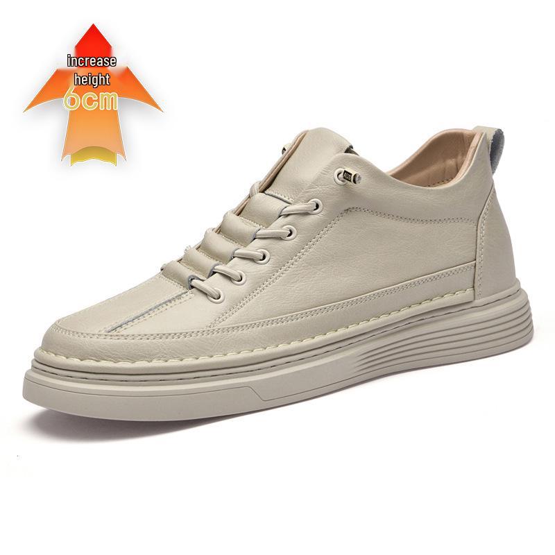 

Men’s 6cm Height Boost Retro Sneakers - Trendy, Breathable, Mid-Top Casual Sports Shoes for Autumn 42 бежевый