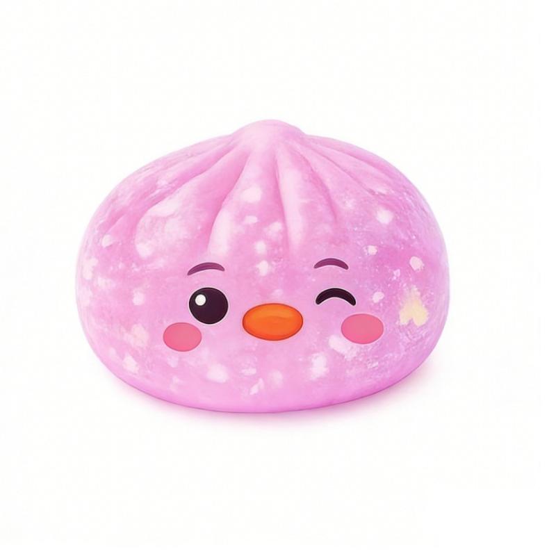 Non-Toxic Glitter Simulated Steamed Bun Toy Slow Rebound Soft Stress Relief Sensory Toy for Kids Daily Play