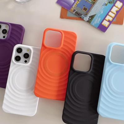 Corrugated Magnetic Case IPhone16promax Suitable for Apple 15 Mobile Phone Protective Case 14 Mobile Phone Soft Case 13