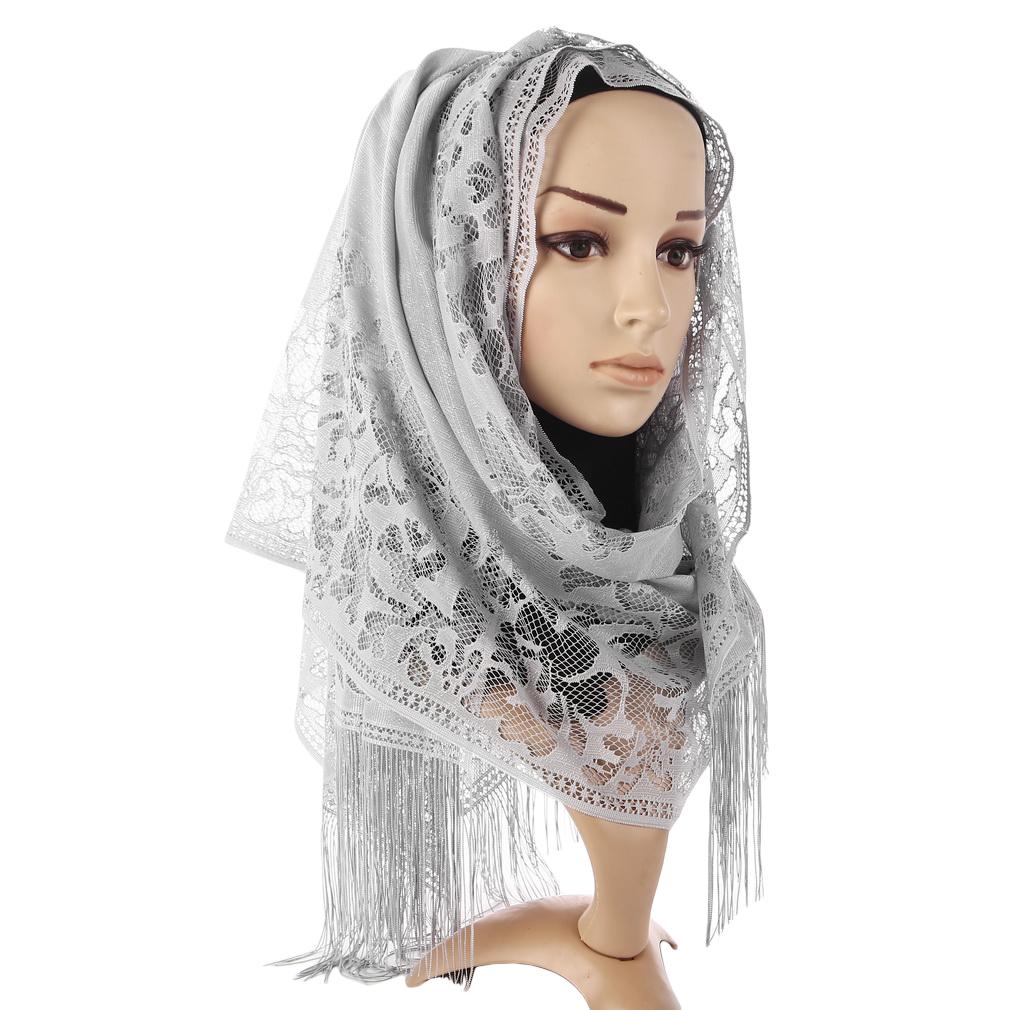 60x170cm Lace Fringe Hijab, Headscarf Shawl for Women