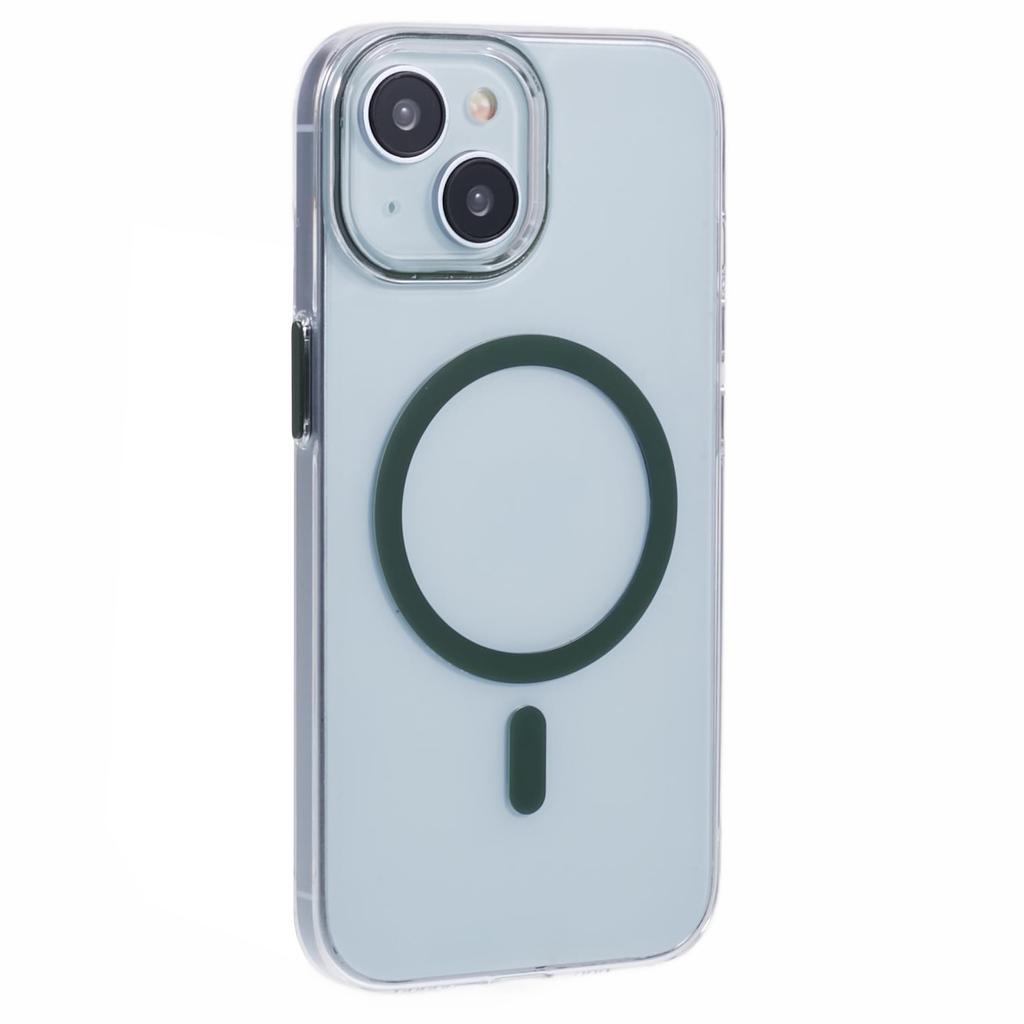 For iPhone 13 Magnetic Phone Case Thickened Hard PC Cover with Metal Buttons