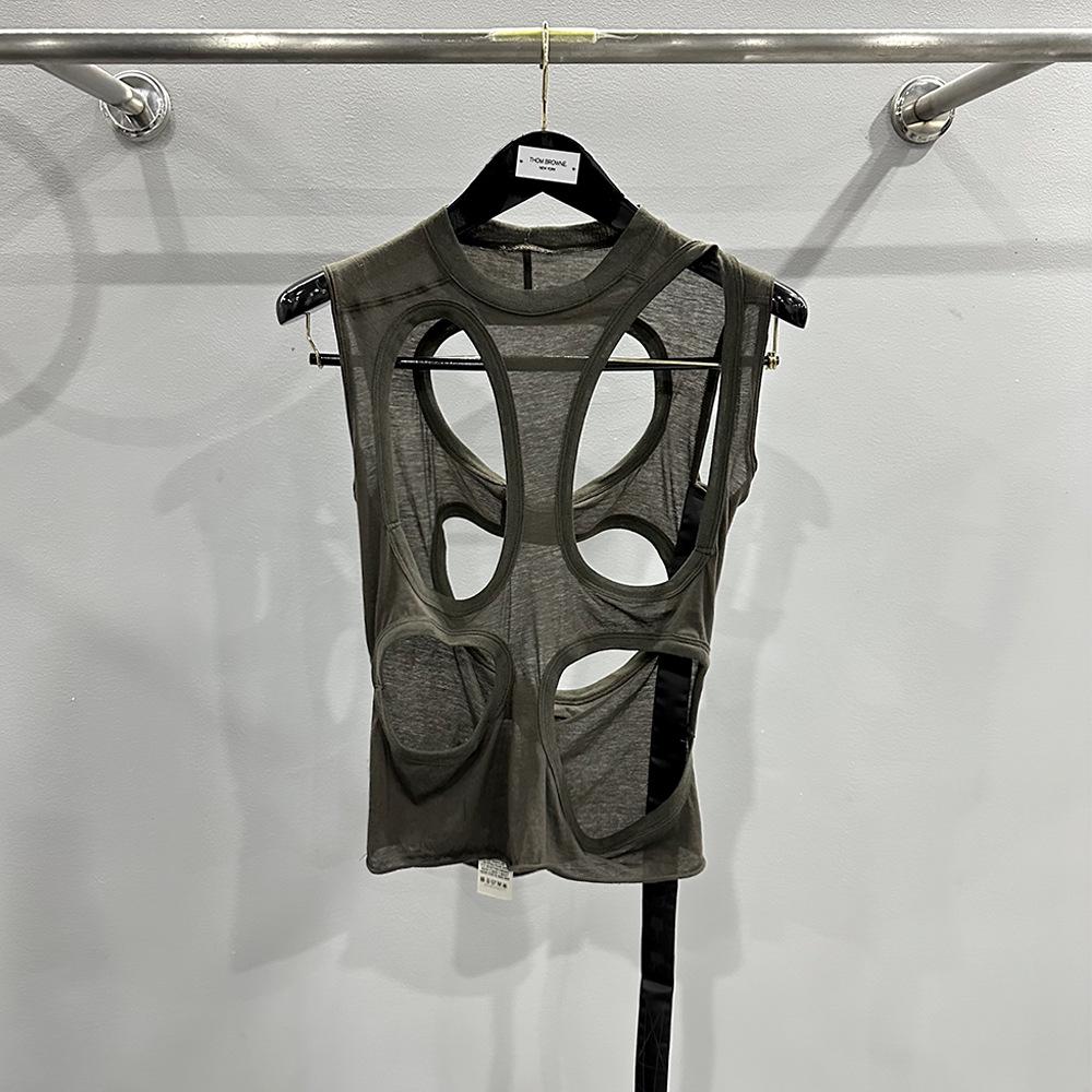 

SUBHUMAN Женский топ-жилет в европейском и американском стиле с потертостями Large зелёный