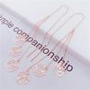 Purple Gold Flower Fringed Hollow Earrings Temperament Rose Gold Plated Colored Gold Earrings