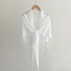 Lace Triangle Scarf Solid Color Fringe Sun Protection Shawl