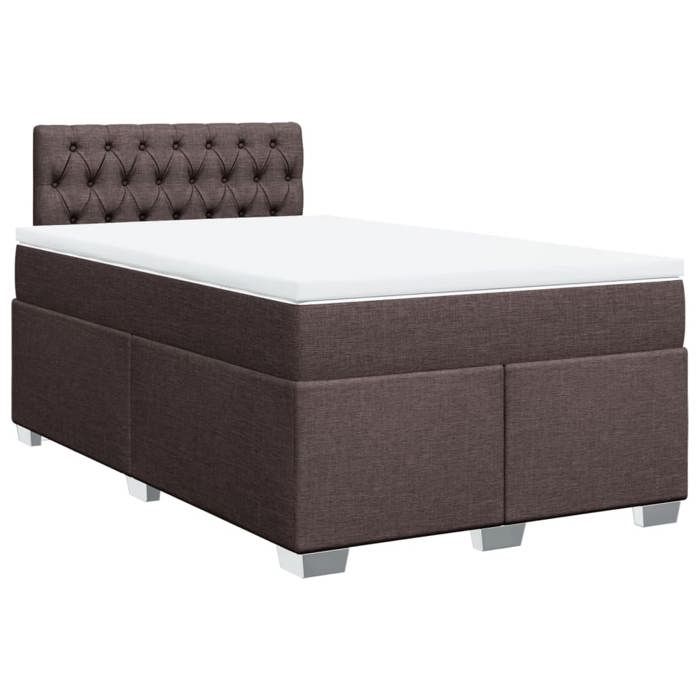 VidaXL Slatted Bed Base and Mattress Dark Brown 120x190cm Fabric 3288137