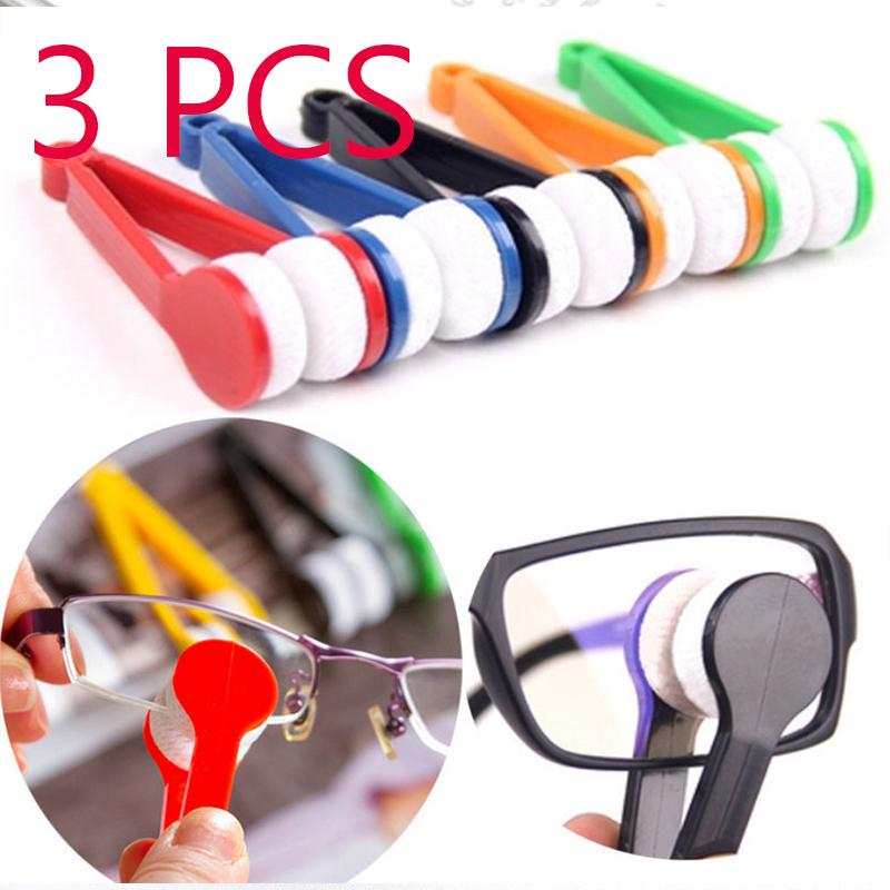 Practical Portable Glasses Cleaning Rub Eyeglass Sunglasses Spectacles Microfiber Cleaner Brushes Wiping Tools Mini
