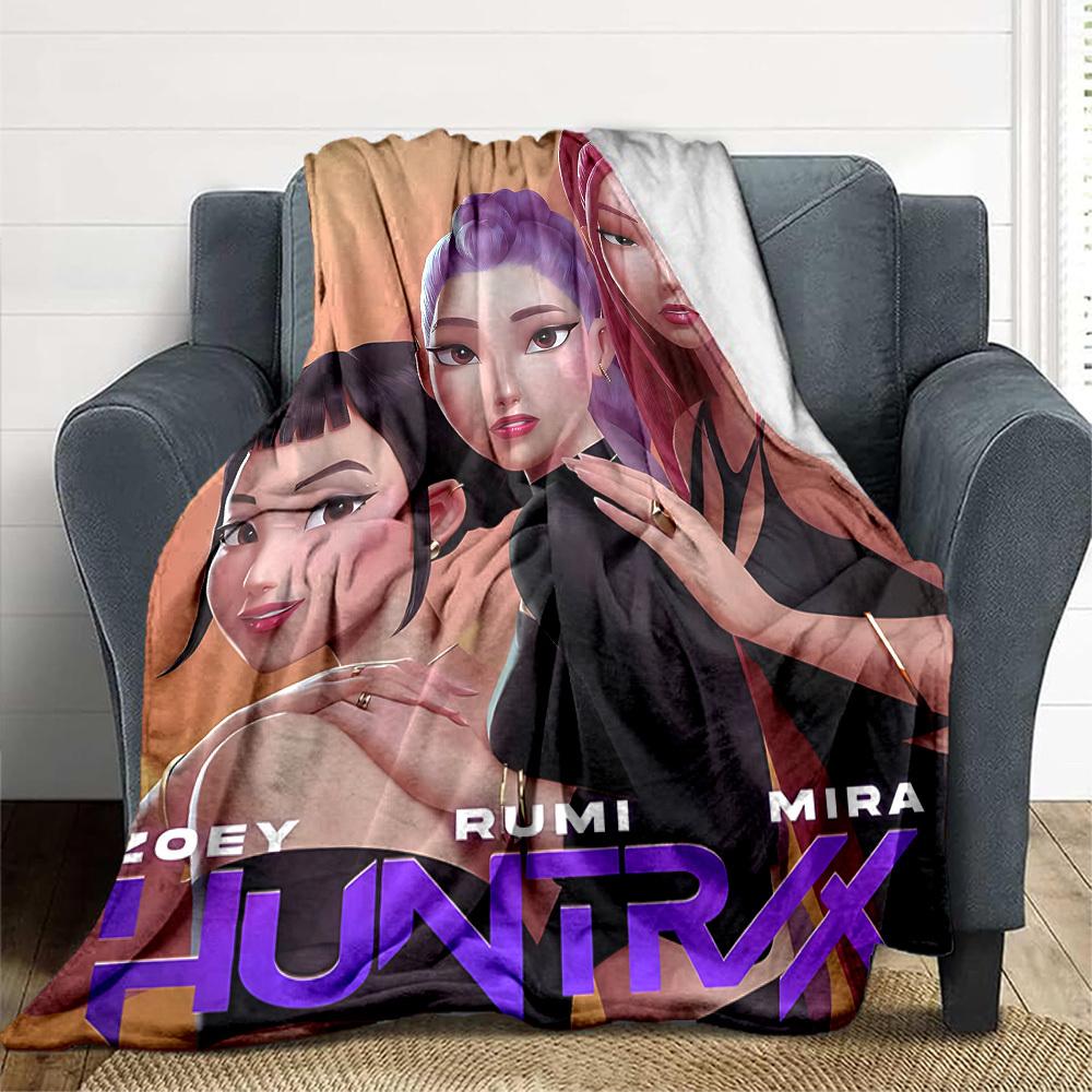 1 Stück K-Pop Dämonenjäger Flanelldecke, Weich Hautfreundlich mit Digitaldruck, Verschiedene Größen erhältlich für Familie, Freunde, Geburtstag