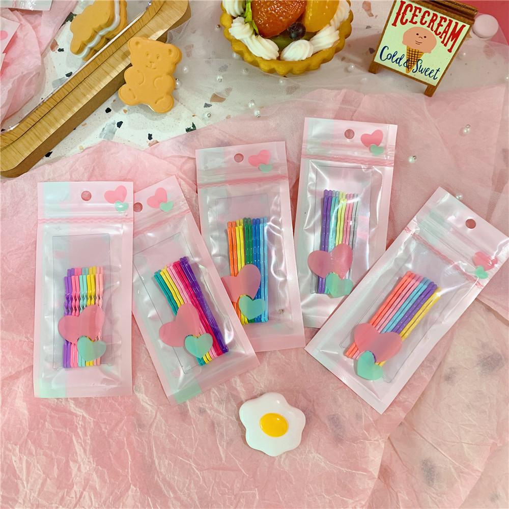 Hårnålar 10 st/set med 5 färger Populära Rainbow Glass Godisfärg Metall Bangs Clips Hårnål Bobby Pin Barrette