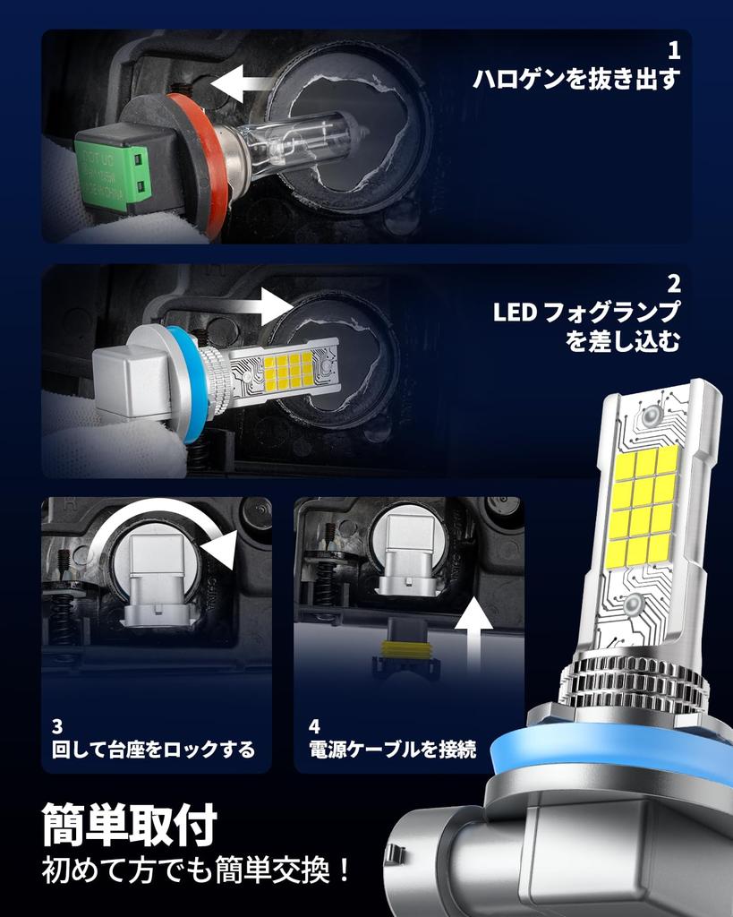 Marsauto H11 LED Fog Super Bright H8 LED Fog Vehicle Inspection LED Fog H16 IP68 Waterproof and Instant 24 LED DC12V Over Hours Set of Warranty