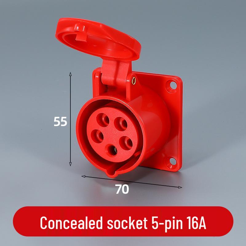 3/4/5 Pin Waterproof Aviation Connector, 32A, Three-Phase, Male & Female, Non-Explosion-Proof
