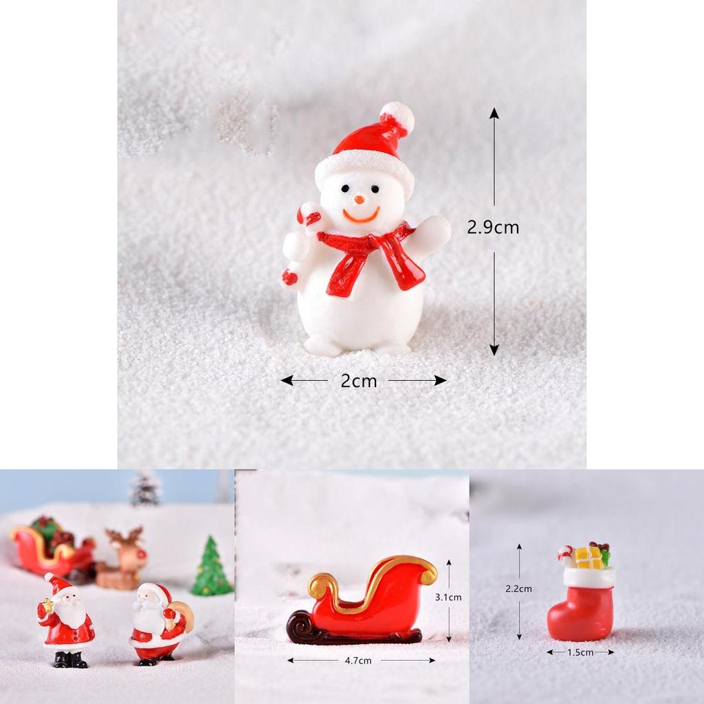 Adorable Mini Christmas Santa Claus Snowman Micro Landscape Ornament Figurines