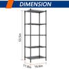 5-Wire Shelving Metal Storage Rack Adjustable ShelvesStanding Storage Shelf Units for Laundry Bathroom Kitchen Pantry Closet Bl