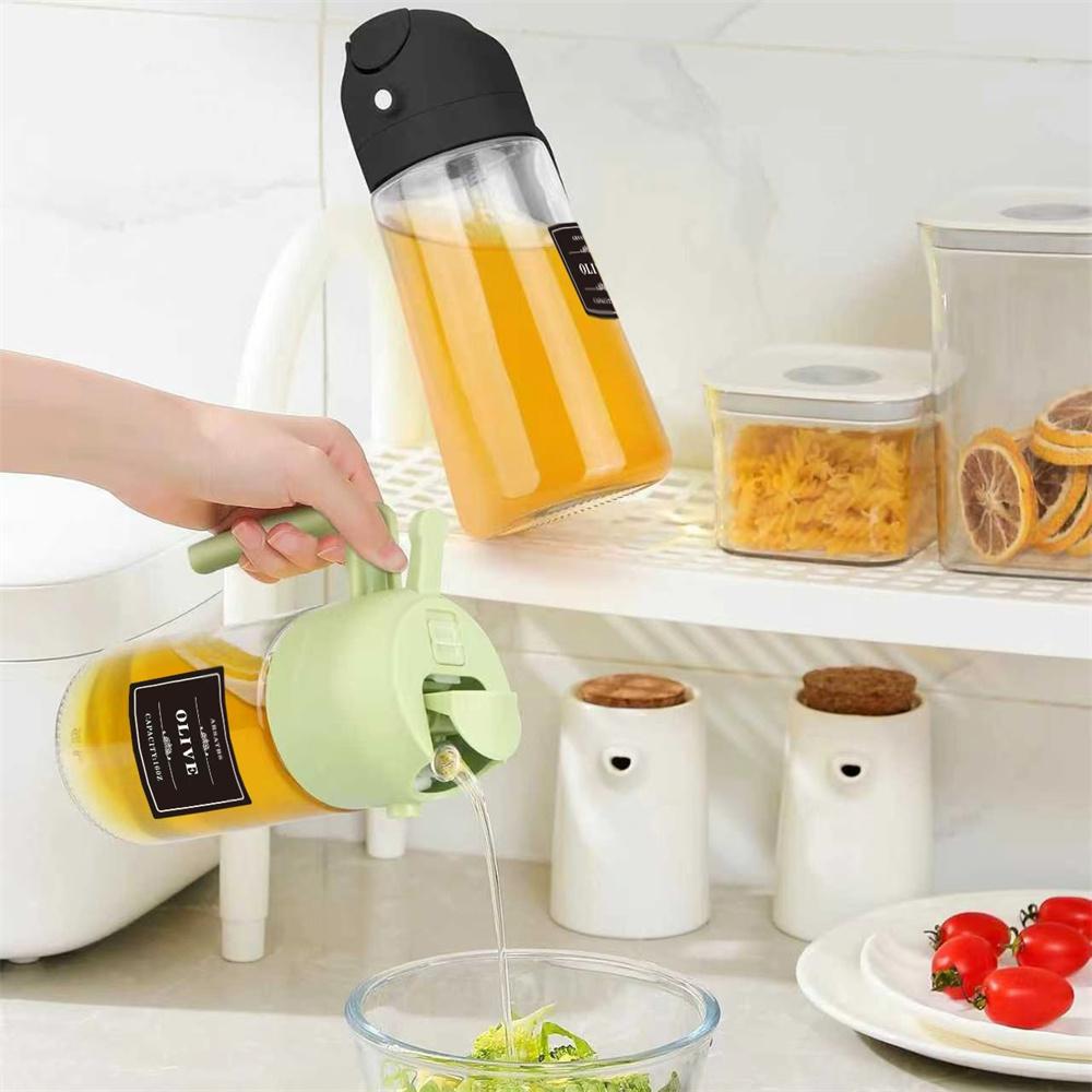 16oz/470ml Olive Oil Dispenser Bottle for Kitchen with Stickers,Gadgets and Air Fryer Accessories,Olive Oil Sprayer for Cooking