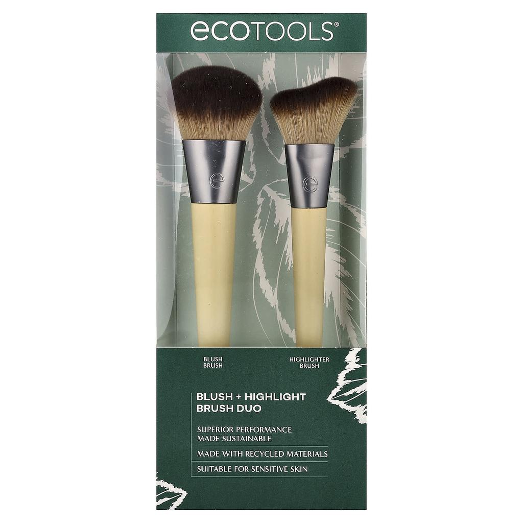 EcoTools Blusher + Highlight Brush Duo, 2 Brushes