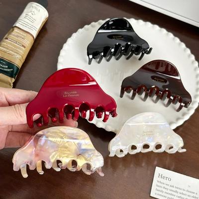 Retro High Quality Acetate Hair Claw Barrettes Womens Temperament Hairpins Simple Shark Clip Crab Hair Clips Lady Headdress New
