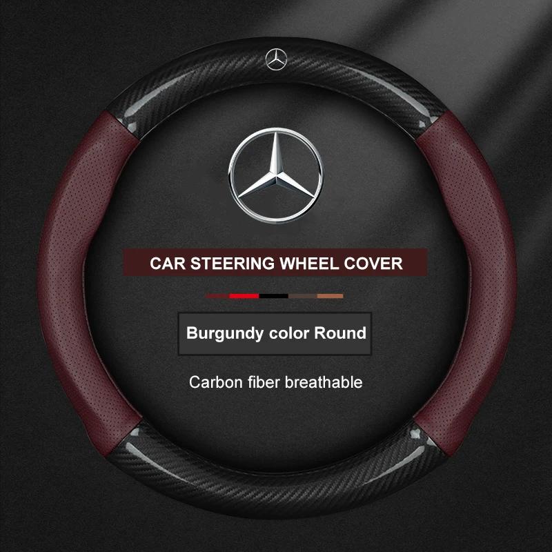 Car Steering Wheel Cover For Mercedes Benz A B C E S Class AMG GLA GLB GLC GLE CLA CLS SLC GLS GLK SLK Vito ML Pilot A45 C43 C63 BD1
