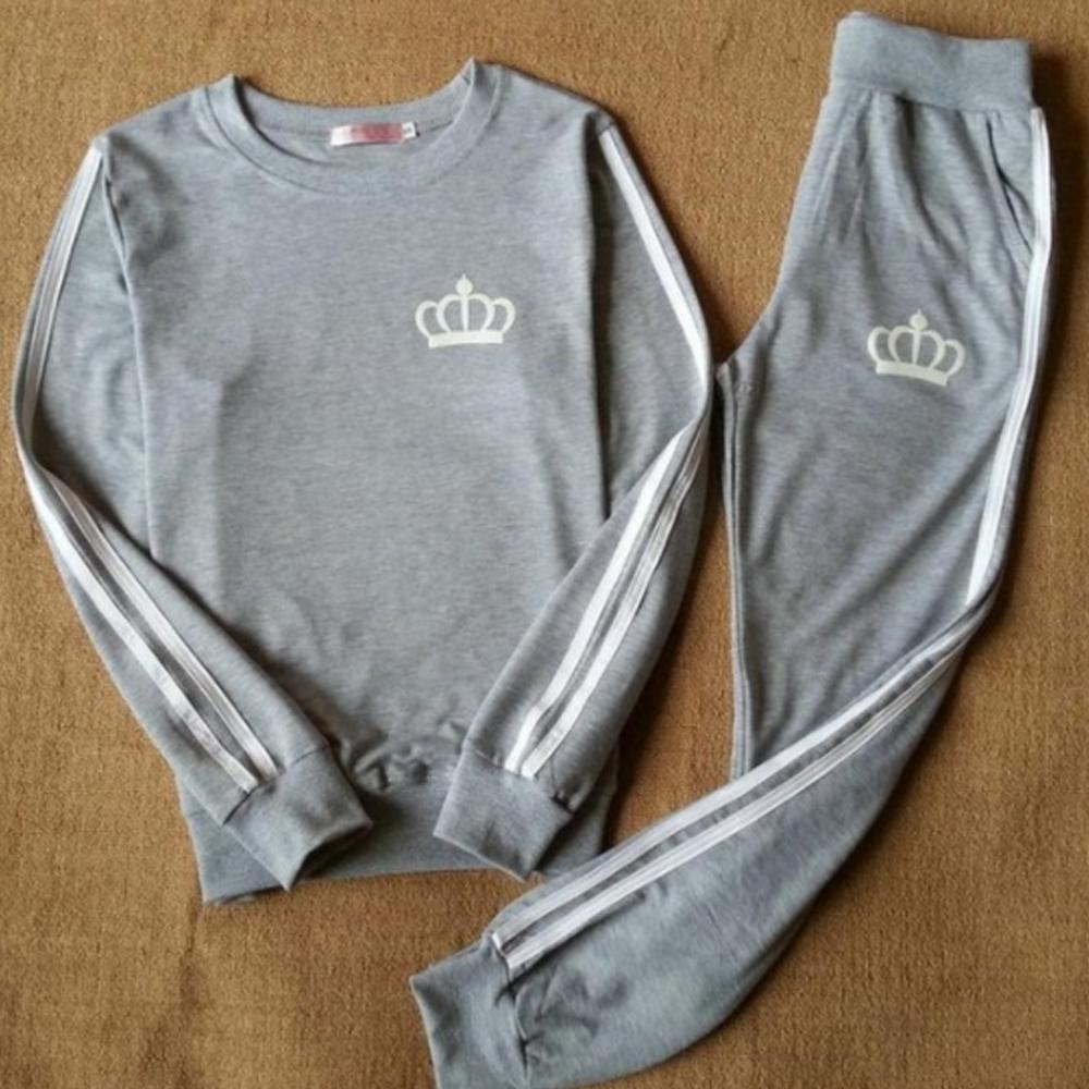 Outdooor Casual Dres Bluzy Sweter z polaru + Elastyczne spodnie sportowe Damskie sportowe kombinezony do joggingu z okrągłym dekoltem