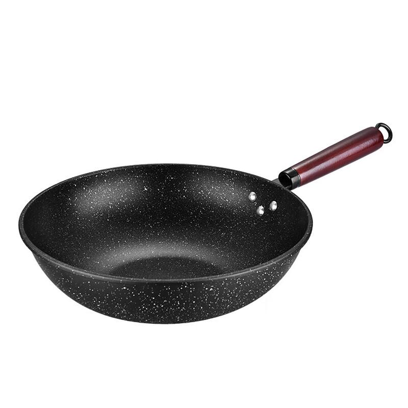 Kangshida Black King Kong Maifan Stone Non-stick Wok with Lid