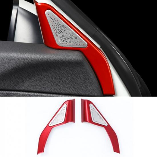 Red 4PCS Front Door Window Speaker A Pillar Cover Trim For Honda Civic 2022 11th
