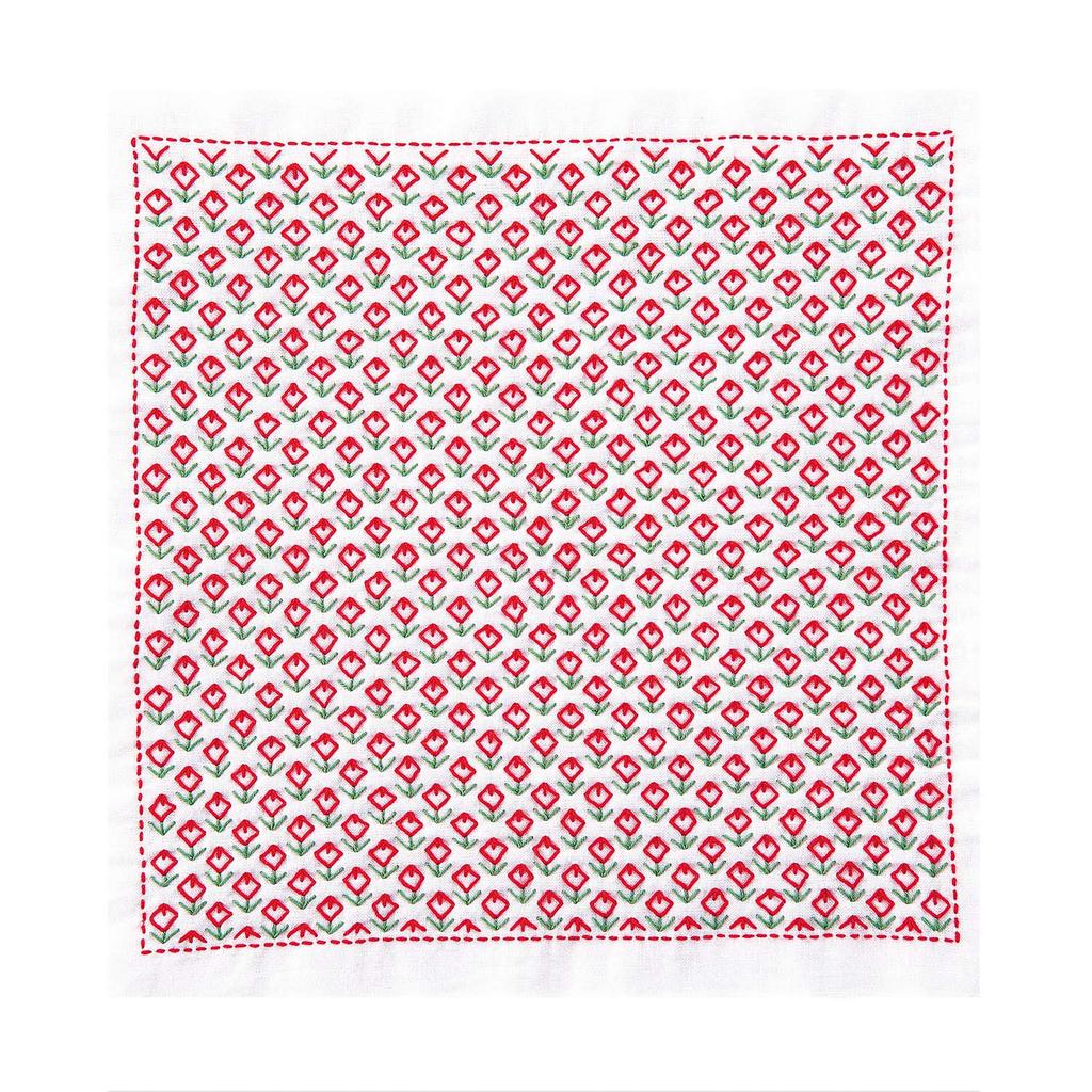 Olympus Thread Sashiko Flower Garden 34cm x Kit, Pattern, Approx. 34cm, OLY-SK-387
