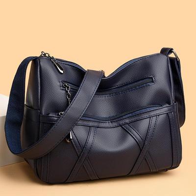 Genuine Leather Multi-Layer Women's Crossbody Bag - Soft, Versatile, and Spacious for Middle-Aged and Elderly Mothers