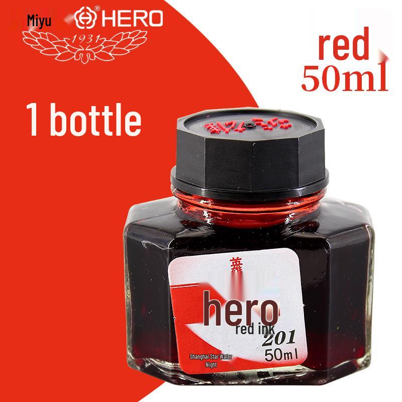 

Hero Non-Carbon Blocking-Free Large Capacity Red, Pure Blue & Black 204 Fountain Pen Ink.