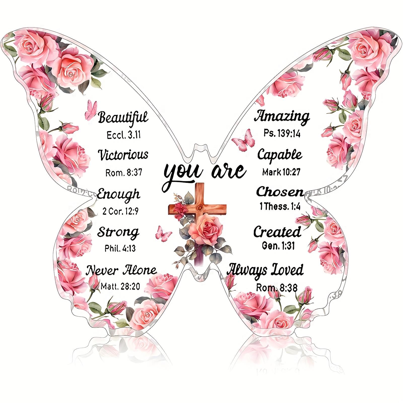 

Butterfly Acrylic Decorative Ornament, A Gift for Women Featuring Butterflies, A Christian Gift for Women, Faith-Themed Birthday Gift, Inspirational 10*7cm