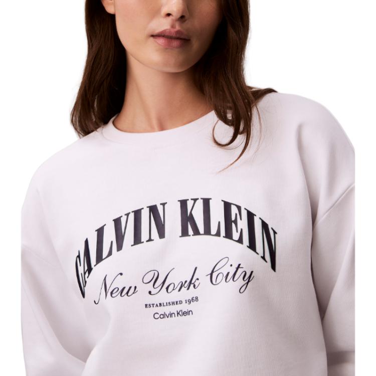 Calvin Klein Letter Round Neck Pullover Long Sleeve Sweatshirt Women sweatshirt 47F818G-YAF