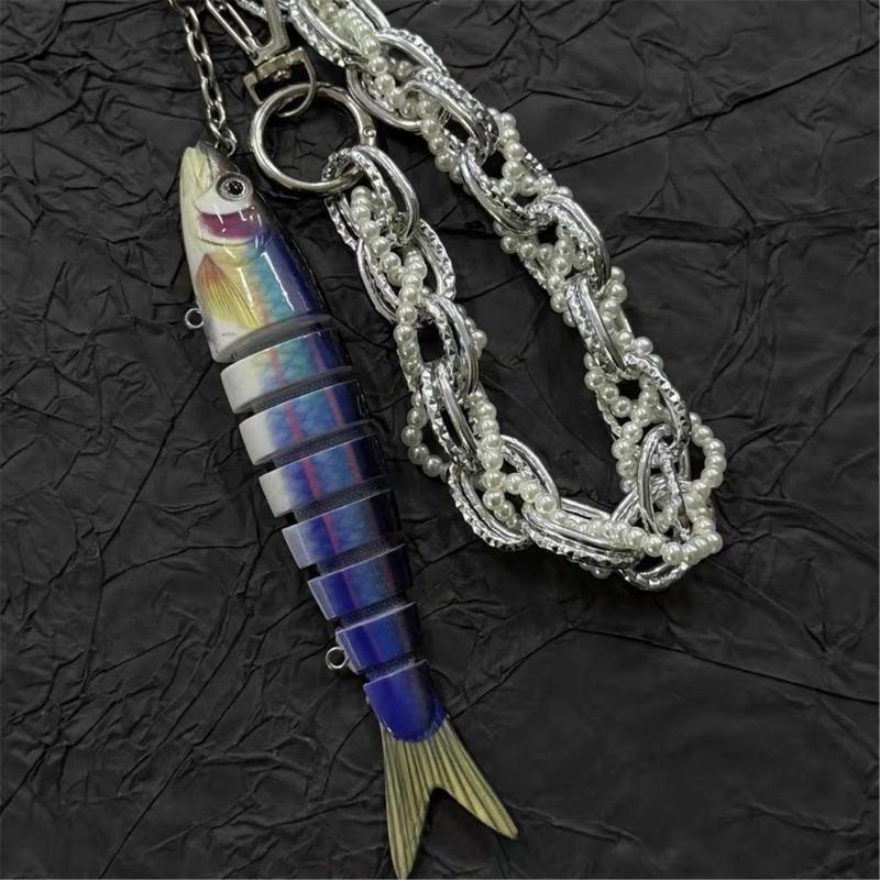 Versatile Fishing Culture Charm Keychain with Lifelike Bionic Fish Design Keyrings Pendant for Practical Decors Use