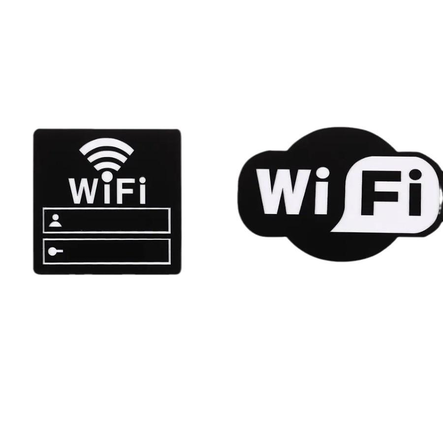 WiFi Logo DIY Mirror Wall Sticker for Restaurant, Office, Salon, Bedroom, Shop, Kindergarten Decor.