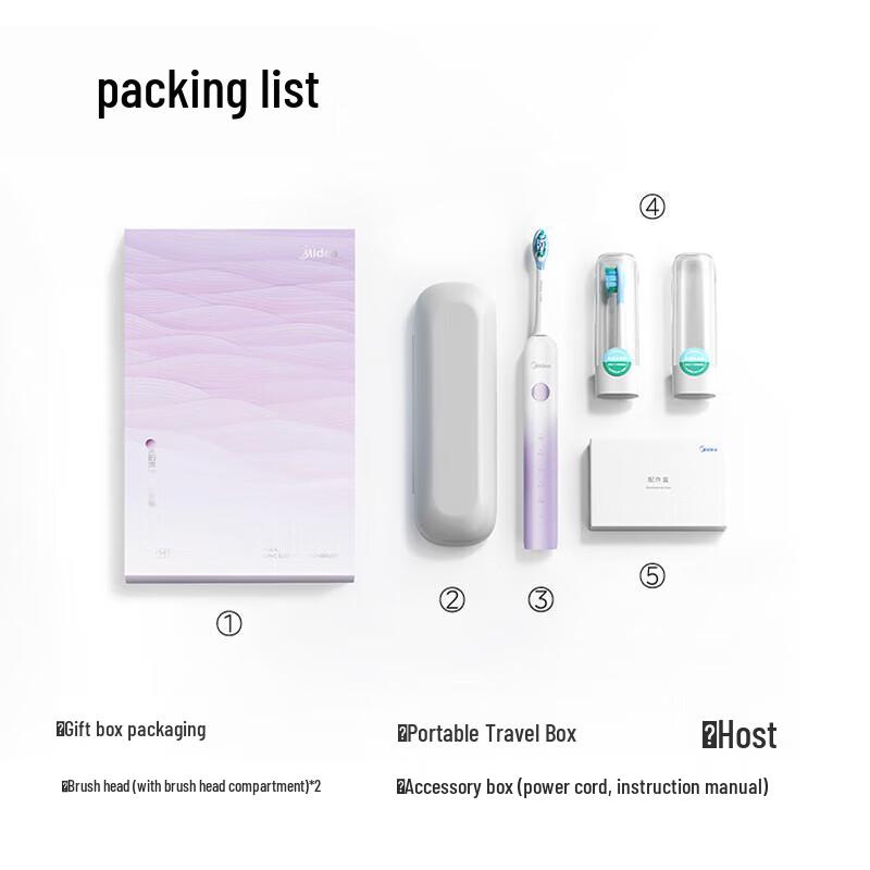Midea Sonic Electric Toothbrush for Adults CN plug (adapter included)
