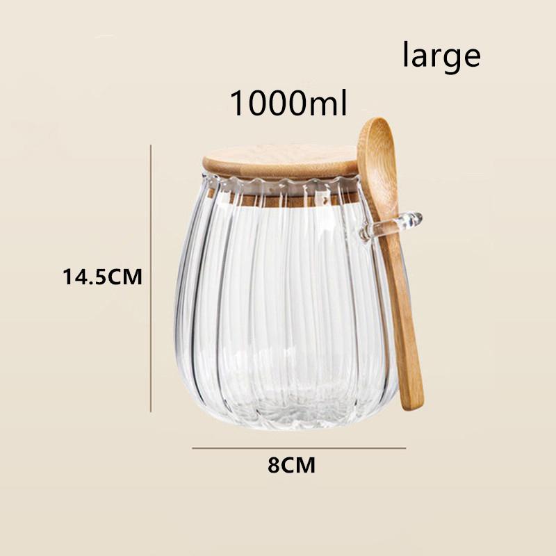 1pcs Airtight Food Containers Kitchen Storage Pots Glass Jar With Lid Sealed Canister Sugar Tea Cans Hermetic Kitchen Coffee Jar